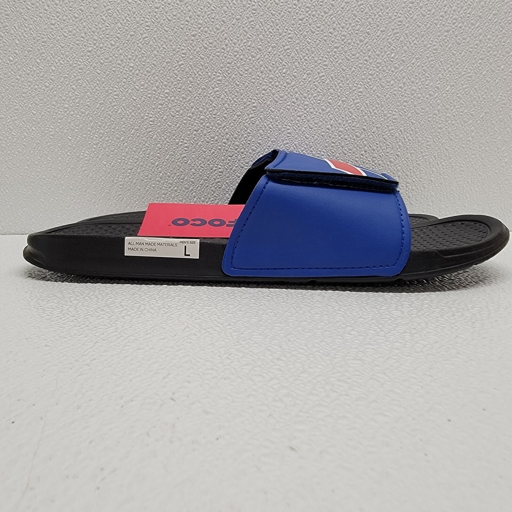 Buffalo Bills NWT Foco NFL Size L Hook & Loop Adjustable Strap Slides Sandal - Picture 9 of 14